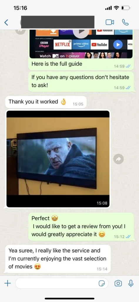 WhatsApp customer support experience screenshot 1